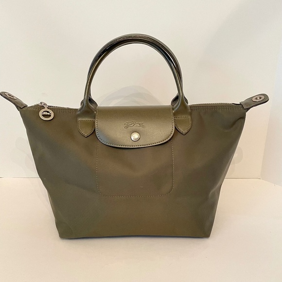 Longchamp Handbags - Longchamp Le Pliage NEO Khaki Green small hand tote Bag
